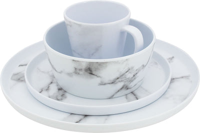 Eurotrail serviesset marble marmerlook 16 delig melamine