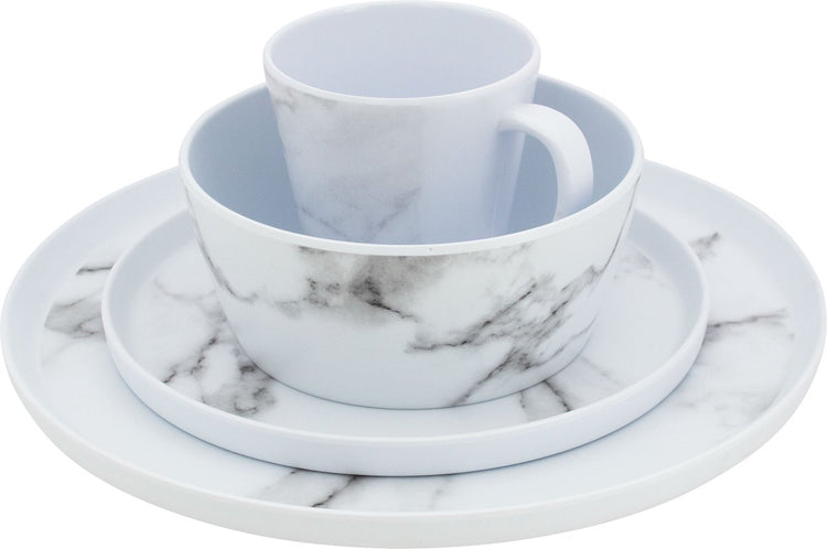 Eurotrail serviesset marble marmerlook 16 delig melamine