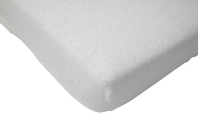 Jollein - baby hoeslaken ledikant (wit) - katoen - polyester - badstof waterdicht - 60x120cm