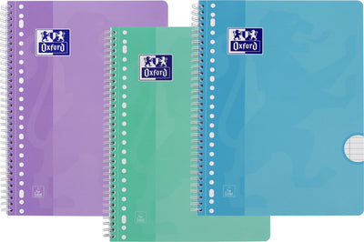 Oxford voordeelpak - collegeblokken - 3x a4 - pastel - lijn - schrijfblok - 80 vel