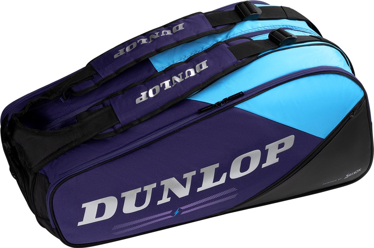 Dunlop -tennistas- fx-performance 8rkt - unisex sporttas - violet zwart cyaan