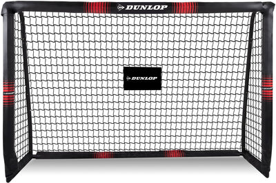 Dunlop voetbaldoel - voetbal goal 180 x 120 x 60 cm - voetbalgoal groot - buitenspeelgoed voor kinderen en volwassenen - snelle montage - voetbal training doel - metaal - zwart rood
