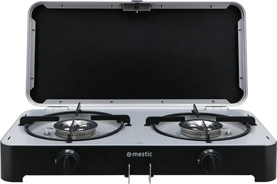 Mestic camping kooktoestel mgcp-1200 30mbar - 2 x 2500 watt vermogen - elektrische ontsteking - inclusief afneembare windschermen