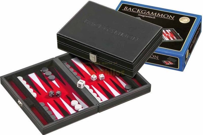 Philos backgammon koffer tinos magnetisch (rood)
