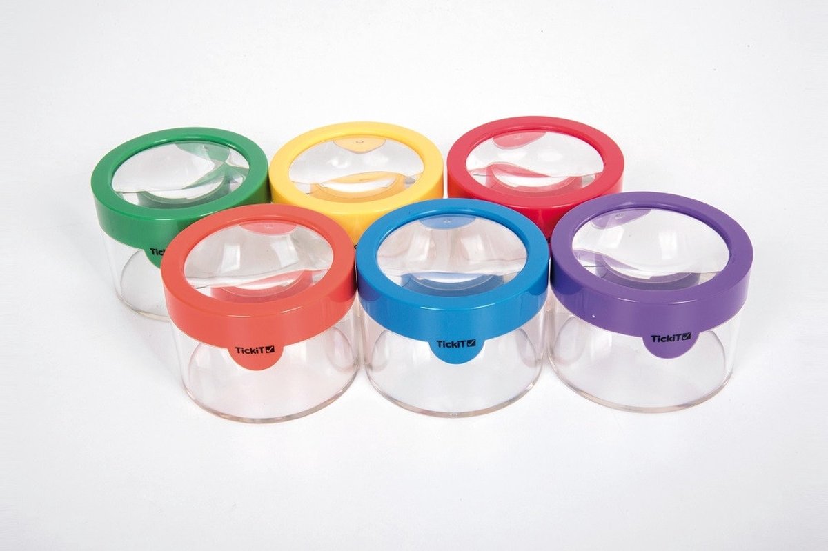 Tickit - regenboog observatie potjes (6 stuks)