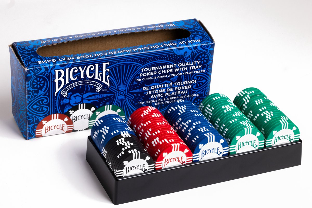 Bicycle - poker chips - 8 gram - klei - 100 stuks