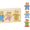 Goki houten aankleedpuzzel beren in houten box, 36st.