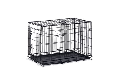 Beeztees hondenbench l - bench - 2 deuren - inklapbaar - zwart - 91x61x66 cm