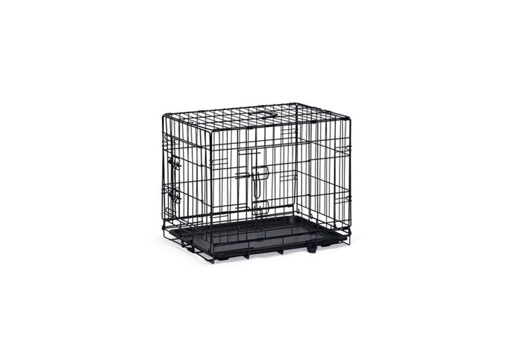 Beeztees hondenbench s - bench - 2 deuren - inklapbaar - zwart - 62x44,5x50 cm