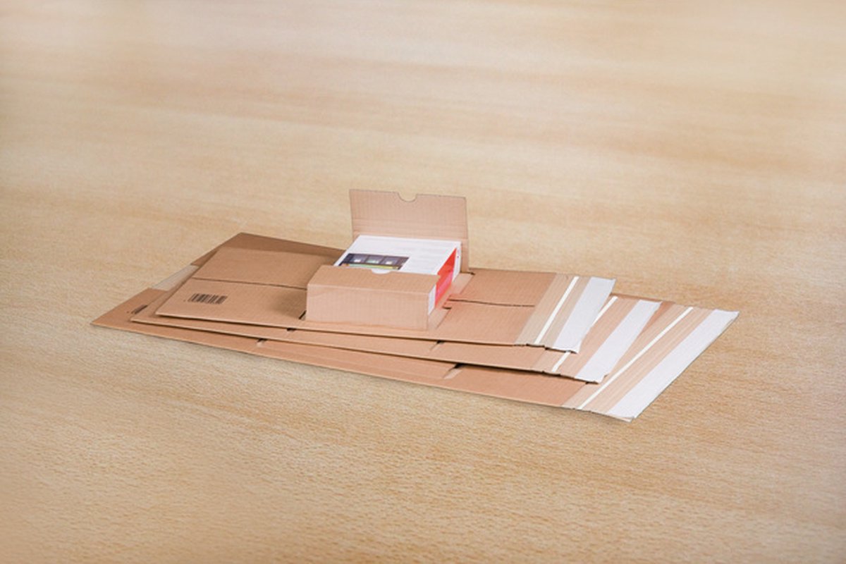Raadhuis wikkelverpakking - 249x165x60mm - a5+ - bruin - 10 stuks