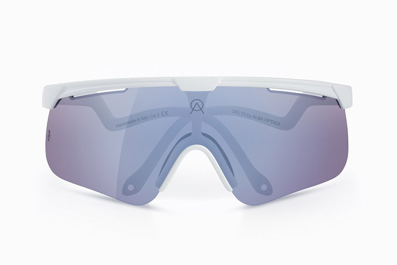 Alba optics fietsbril - delta white vzum f-lens flamingo lei