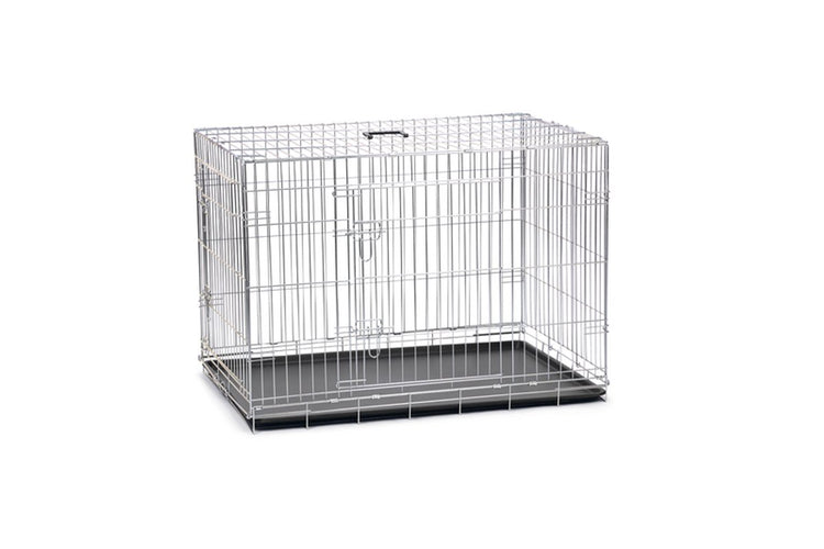 Beeztees hondenbench xl - bench - 2 deuren - inklapbaar - verzinkt - 107x70x76 cm
