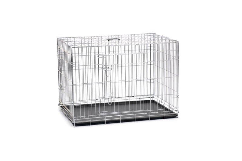 Beeztees hondenbench xl - bench - 2 deuren - inklapbaar - verzinkt - 107x70x76 cm