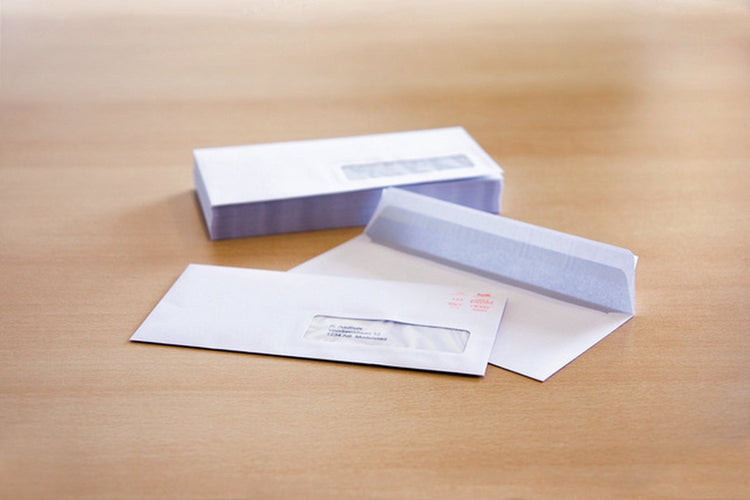 Raadhuis dienstenvelop - 110x220mm - dl (ea5 6) - venster rechts - gegomd - wit - 500 stuks