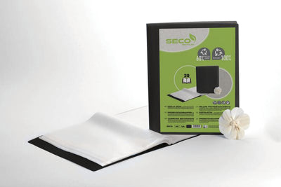 Seco showalbum - a4 - 20 tas - 50 micron - zwart - biologisch afbreekbaar