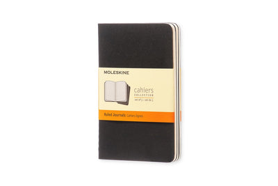 Moleskine cahier journals - pocket - gelinieerd - zwart - set van 3