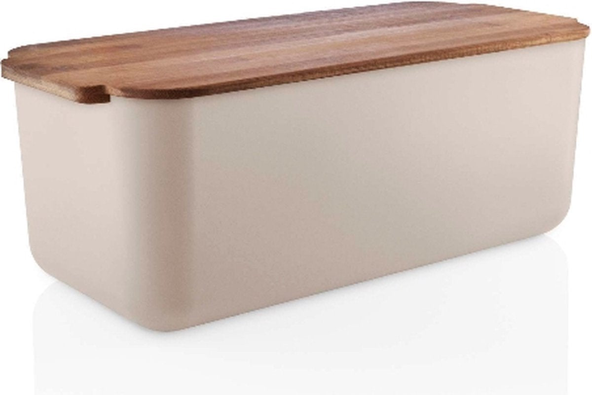 Eva solo broodtrommel met deksel, zandkleur, kunststof, bamboe, 42 x 19 x 16 cm -