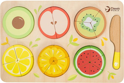 Classic world houten breuken puzzel educatief speelgoed 22-delig.