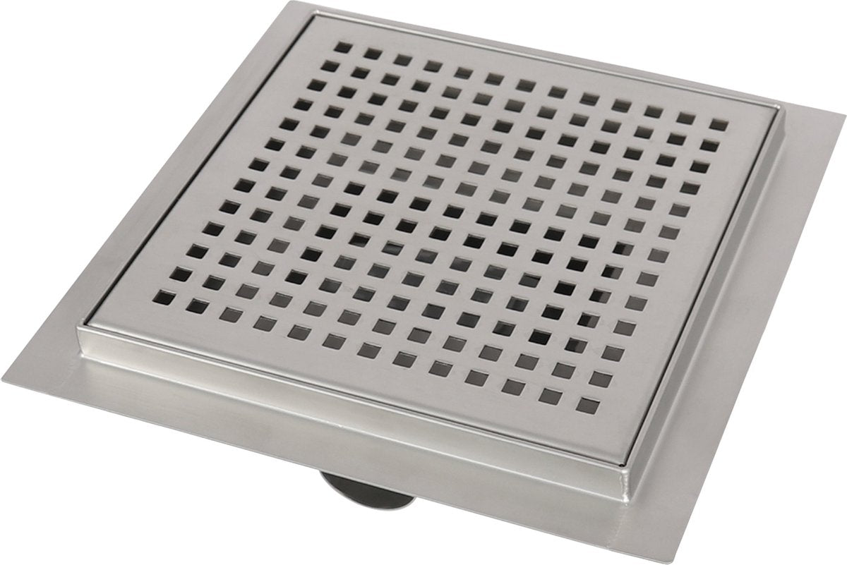 Differnz douchegoot - met flens - vierkant - 20 x 20 cm - rvs