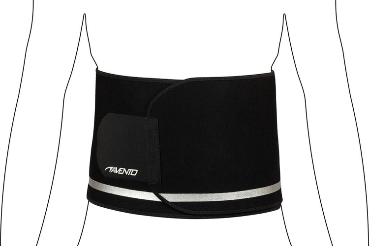 Avento sauna taille band - verstelbaar - zwart zilvergrijs - maat s m