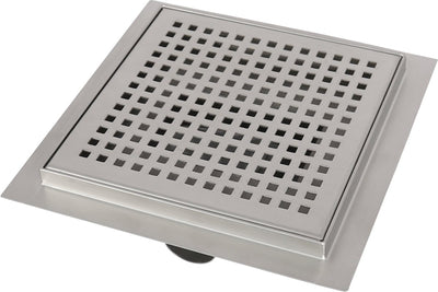 Differnz douchegoot - met flens - vierkant - 15 x 15 cm - rvs
