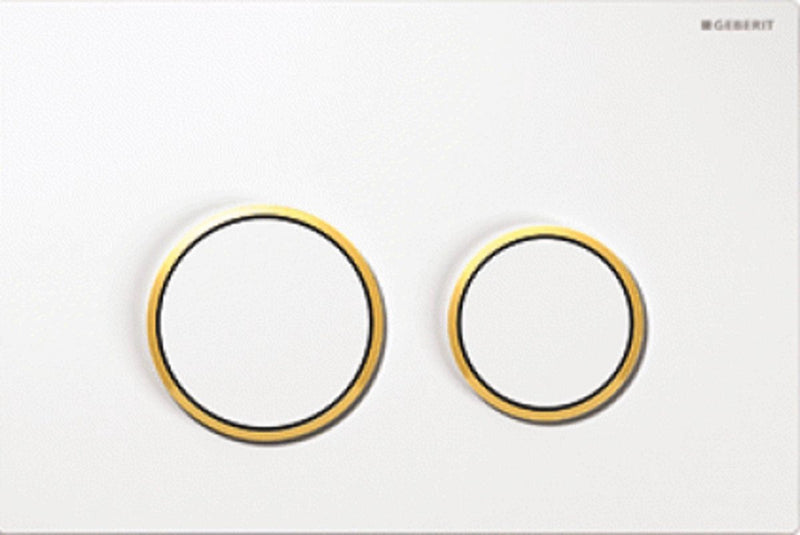 Geberit omega20 bedieningsplaat - 2-toets spoeling - rond - wit goud wit