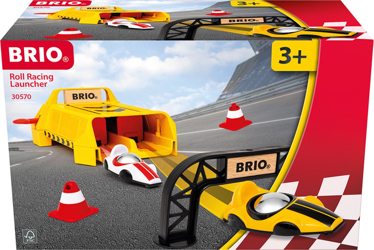 Ravensburger brio â€“ 30570 lanceerinrichting met rolwagens | speelgoedracewagens voor kinderen vanaf 3 jaar