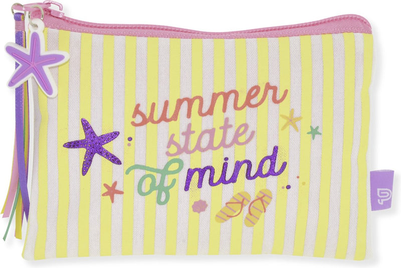 Kangaro etui - beach happy - gestreept - 15x10cm - tekenetui - k-pm320030