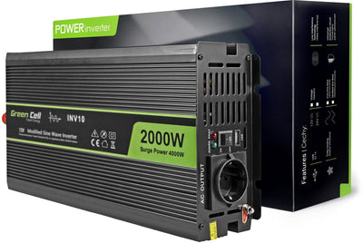 Green cell inv10 omvormer 2000w - 12v naar 230v - gemodificeerde sinus