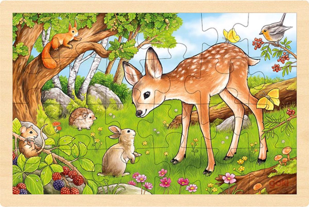 Goki houten legpuzzel hert, 24st.
