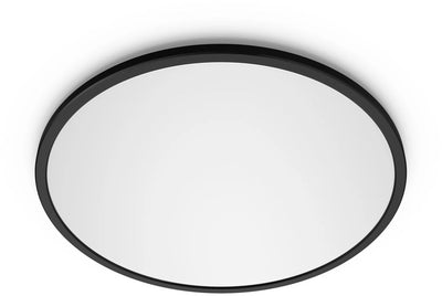 Philips led philips valen plafondlamp - met afstandsbediening - warmglow lichttechnologie: dim je lamp voor een warmere lichtkleur - 22w - led-verlichting - extra warm tot koelwit licht: 2200k-6500k - rond - zwart