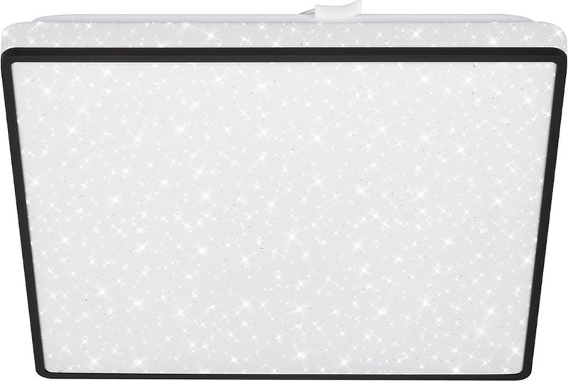 Briloner - led plafonniére - plafondlamp met sterrenhemel - met ster decor - neutraal wit licht - zwart - 27x27x4.5 cm