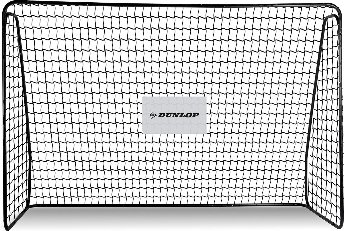 Dunlop voetbaldoel - voetbal goal 300 x 205 x 120 cm - voetbalgoal groot - buitenspeelgoed voor kinderen en volwassenen - snelle montage - voetbal training doel - metaal - zwart