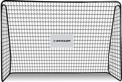 Dunlop voetbaldoel - voetbal goal 300 x 205 x 120 cm - voetbalgoal groot - buitenspeelgoed voor kinderen en volwassenen - snelle montage - voetbal training doel - metaal - zwart