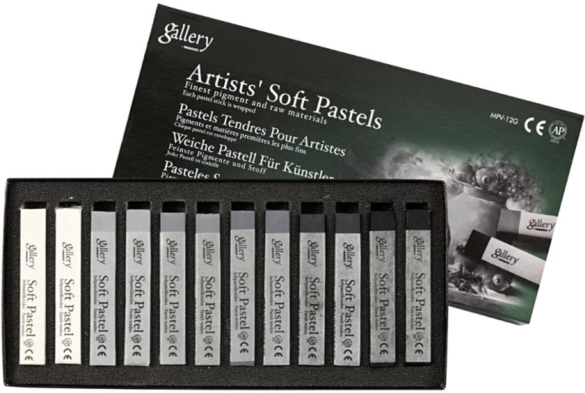 Creativ company gallery soft pastel set zwart wit harmonie, 12st.