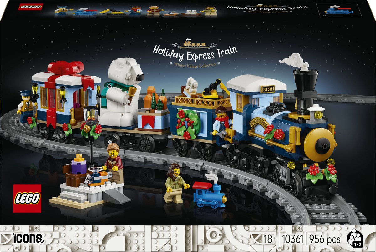 Lego icons feestelijke kersttrein kerstdecoratie - 10361