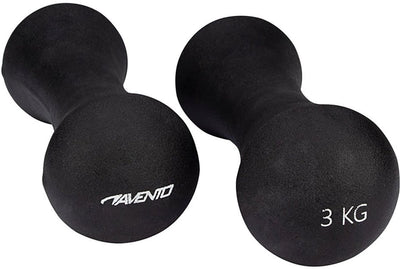Avento handgewicht set - bone - 2x 3 kg - zwart