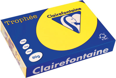 Merkloos sans marque gekleurd papier geel 80 g 21x29,5 cm - uni