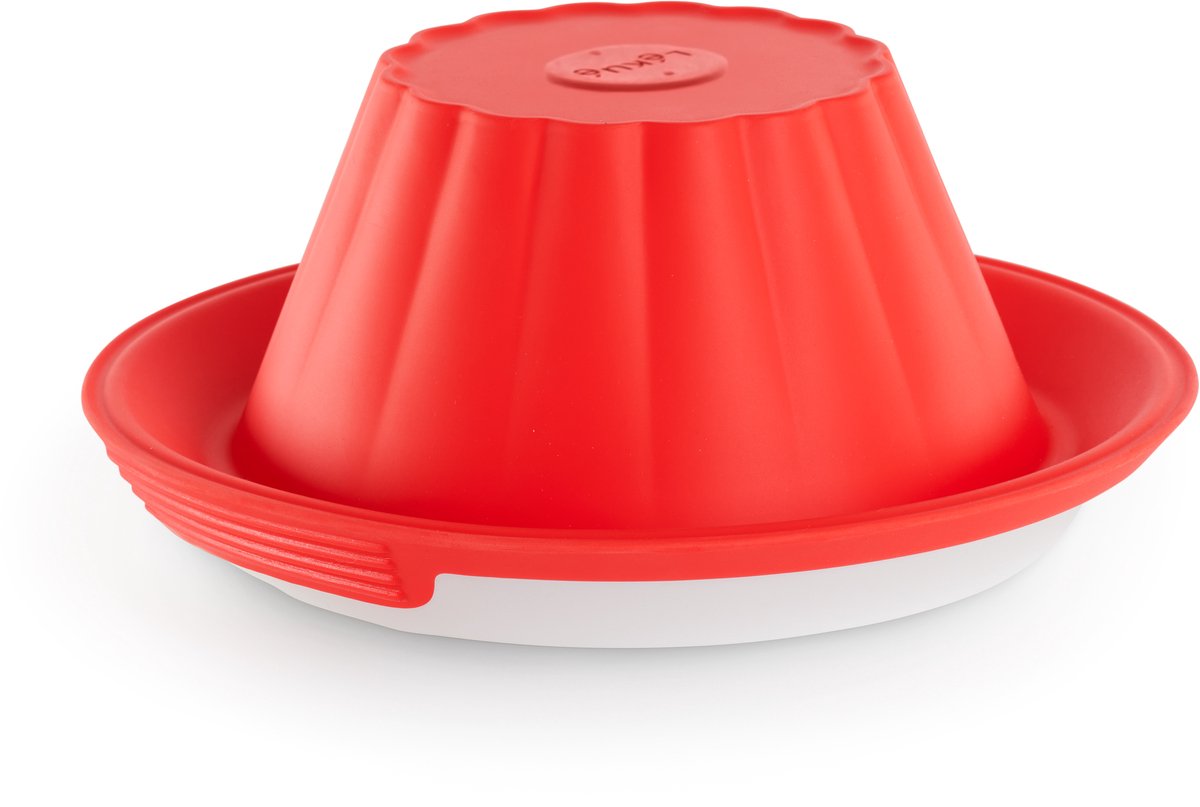 Lékué puddingvorm - met keramisch bord - red