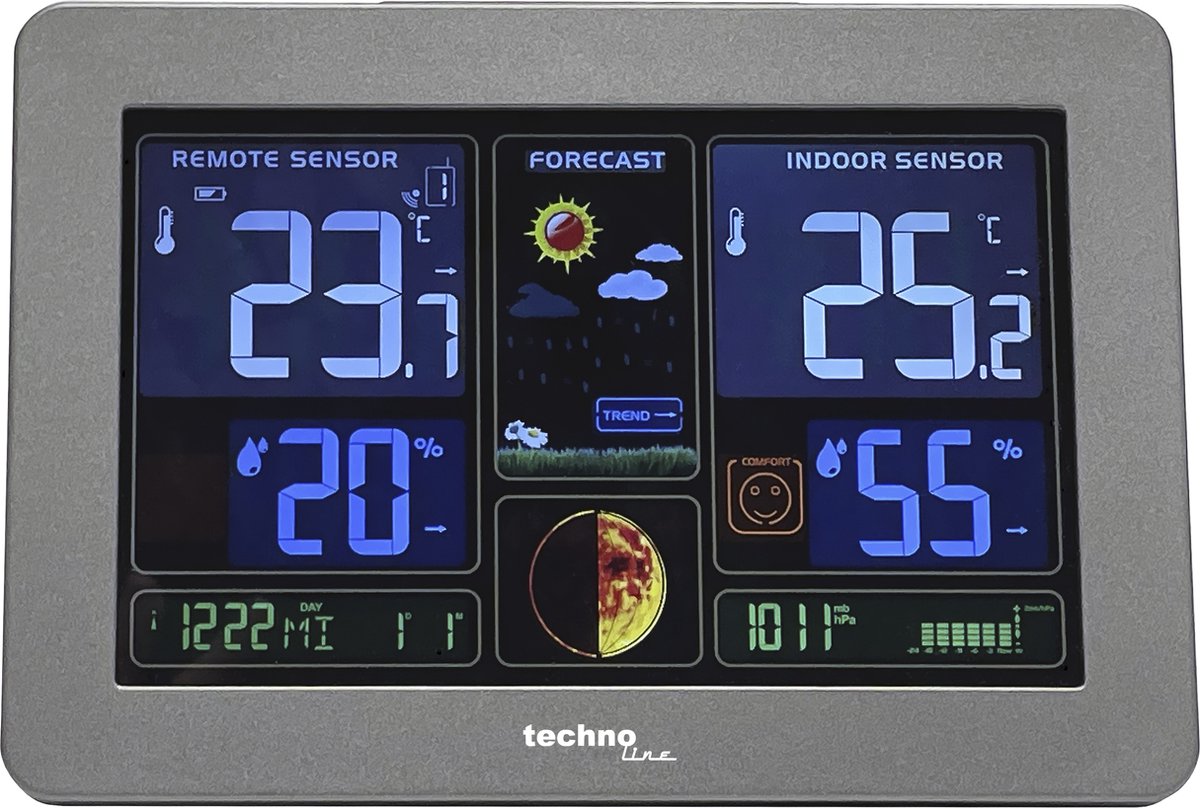 Technoline weerstation ws 6469 radiogestuurd met thermometer en hygrometer met 1 buitensensor