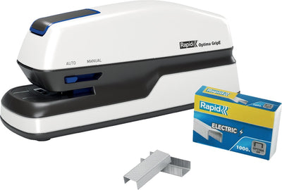 Rapid contactloze elektrische nietmachine optima gripe - nietcapaciteit tot 20 vel - wit