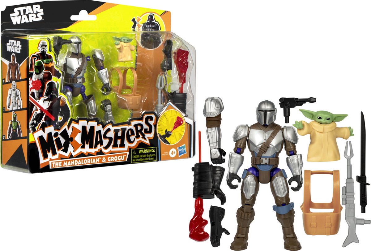Star wars mixmashers mando en grogu deluxe - actiefiguur