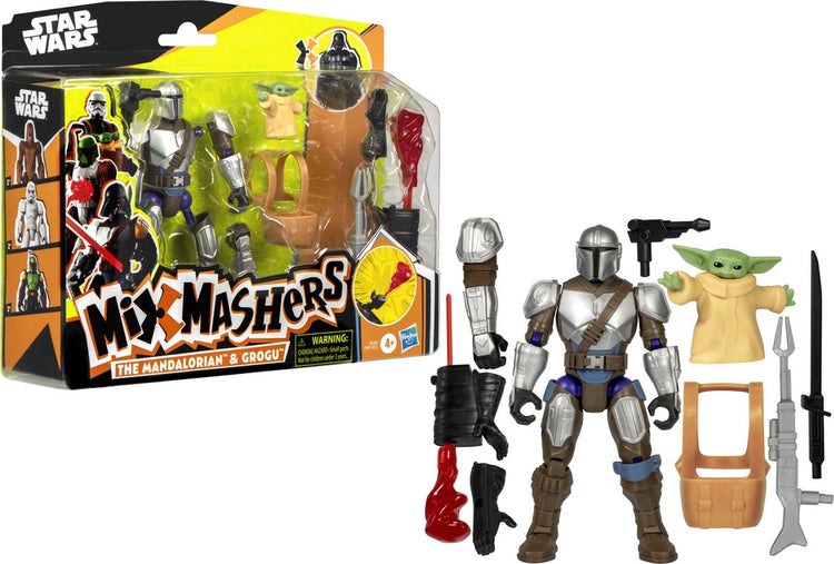 Star wars mixmashers mando en grogu deluxe - actiefiguur