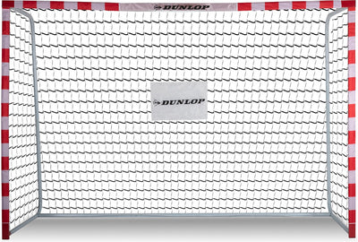 Dunlop voetbaldoel - voetbal goal 300 x 200 x 110 cm - voetbalgoal groot - buitenspeelgoed voor kinderen en volwassenen - snelle montage - voetbal training doel - metaal - wit rood