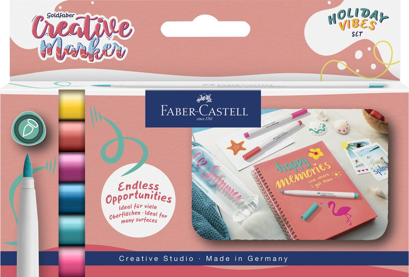 Faber-castell marker - creatief goldfaber - brushpunt b - set holiday vibes - fc-161013