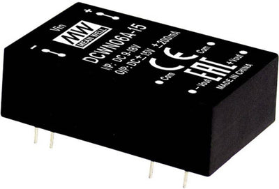 Mw mean well dcwn06a-12 dc dc-convertermodule 250 ma 6 w aantal uitgangen: 2 x inhoud 1 stuk(s)