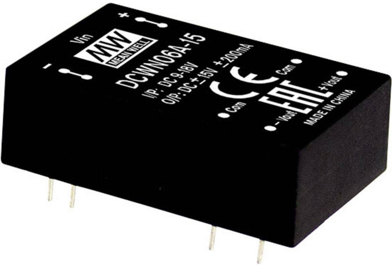 Mw mean well dcwn06a-12 dc dc-convertermodule 250 ma 6 w aantal uitgangen: 2 x inhoud 1 stuk(s)