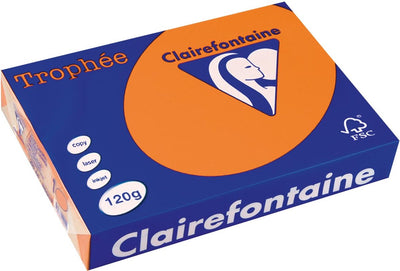 Clairefontaine trophée pastel a4 oranje 120 g 250 vel