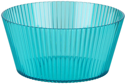 Alpina kom 850 ml – kunststof beslagkom met ribbelstructuur – 15 cm – saladekom - blauw