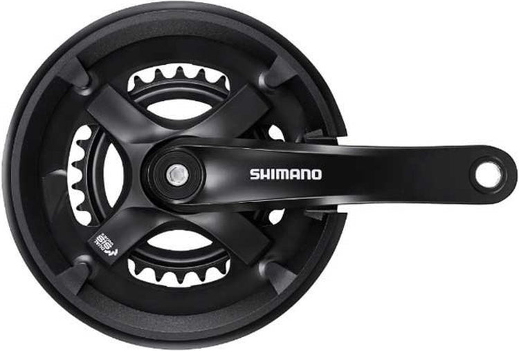 Shimano fc-ty501-2 crankstel 46 30t 2x7 8-speed – vierkante as, zwart, voor mtb en trekkingfiets